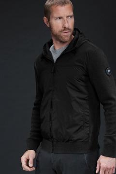 Ropa Canada Goose Hombre México - WindBridge Sudadera Con Capucha Black Label Negros NX4870692